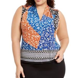 Calvin Klein plus size floral patch-Work print top